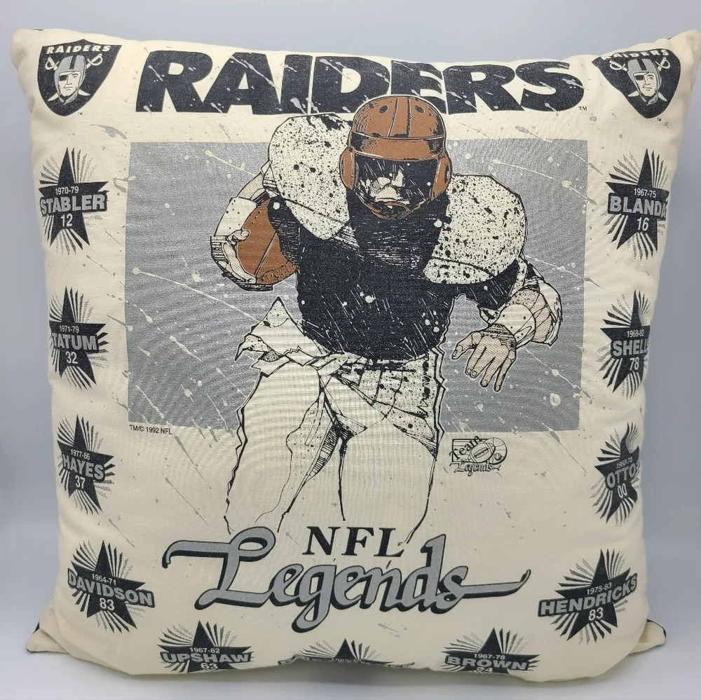 Vintage 1992 Oakland Raiders Los Angeles Raiders NFL Legends Accent Pillow